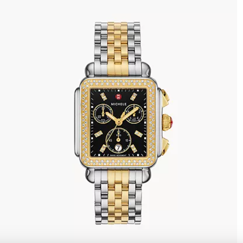 Deco Two-Tone 18K Gold-Plated Diamond Watch