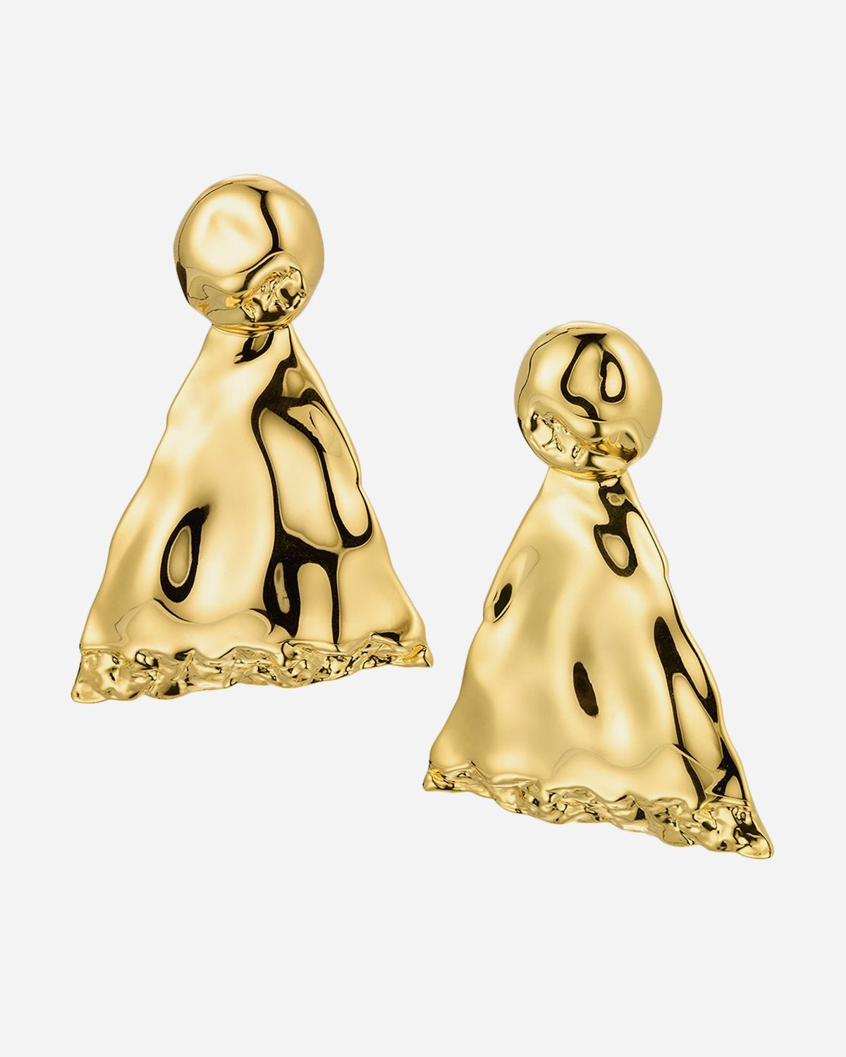 Brut Gold Triangle Post Earrings