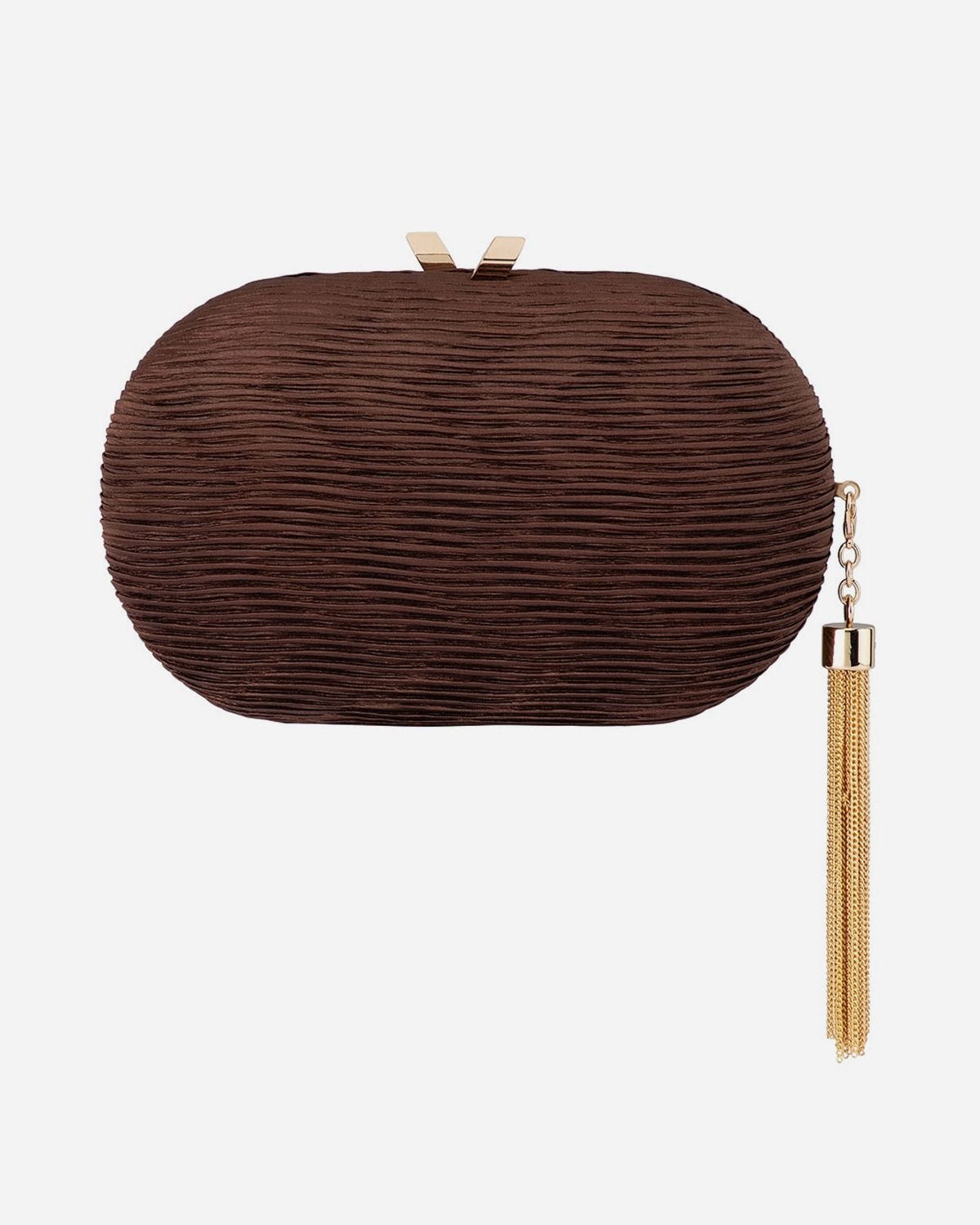 Natalie Pleated Oval Clutch