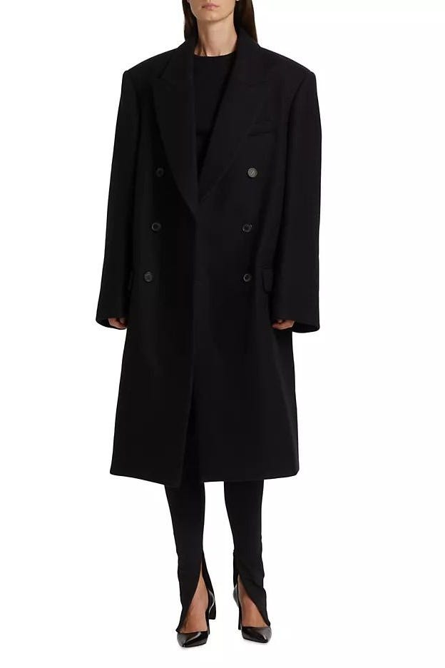  x Hailey Bieber Double-Breasted Wool Coat