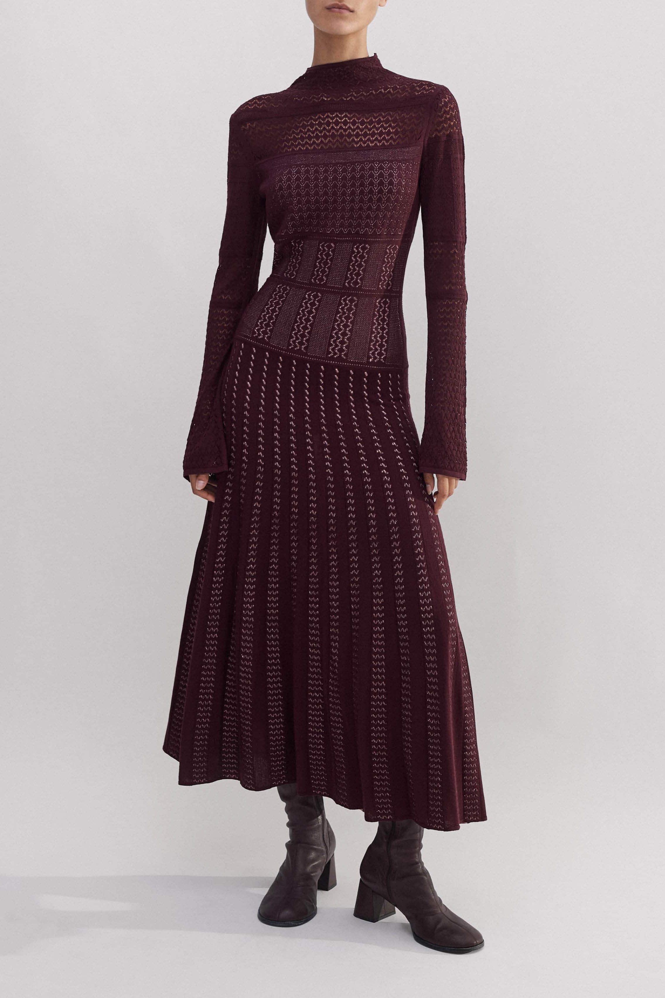 Elevated Pointelle Knit Midi Dress