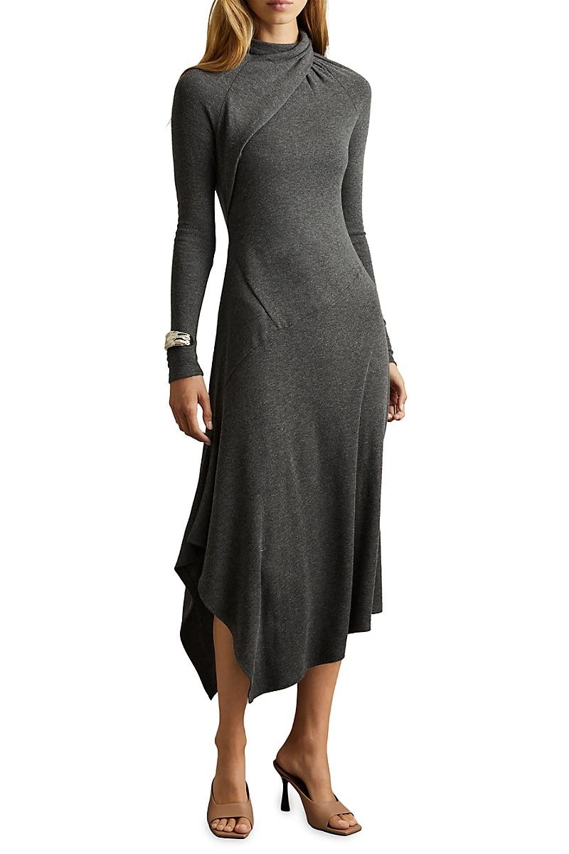 Caitlyn Asymmetric Midi Dress