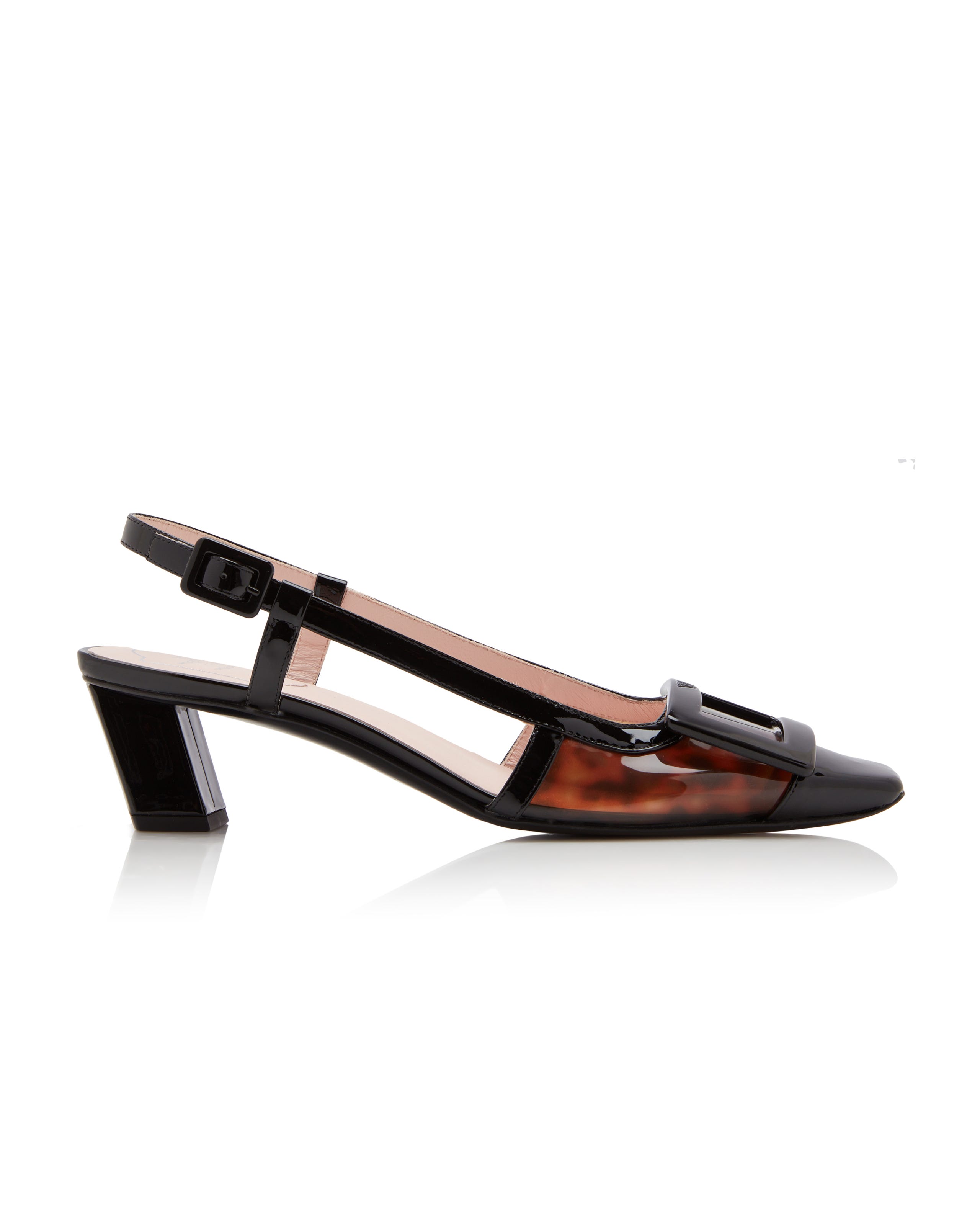 Tortoiseshell PVC Slingback Pumps