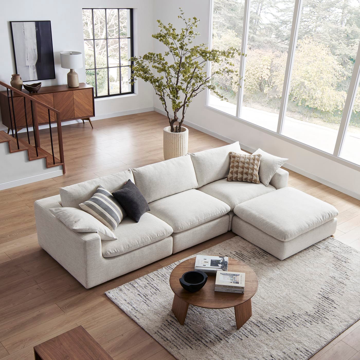 Dawson Extended Sofa with Ottoman