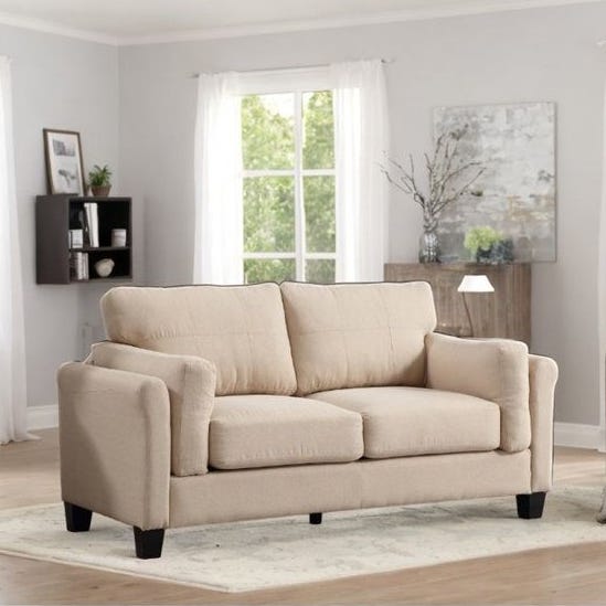 Linen Upholstered Loveseat