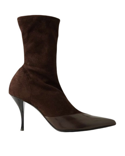 Vega Paneled Leather-Trimmed Suede Ankle Boots