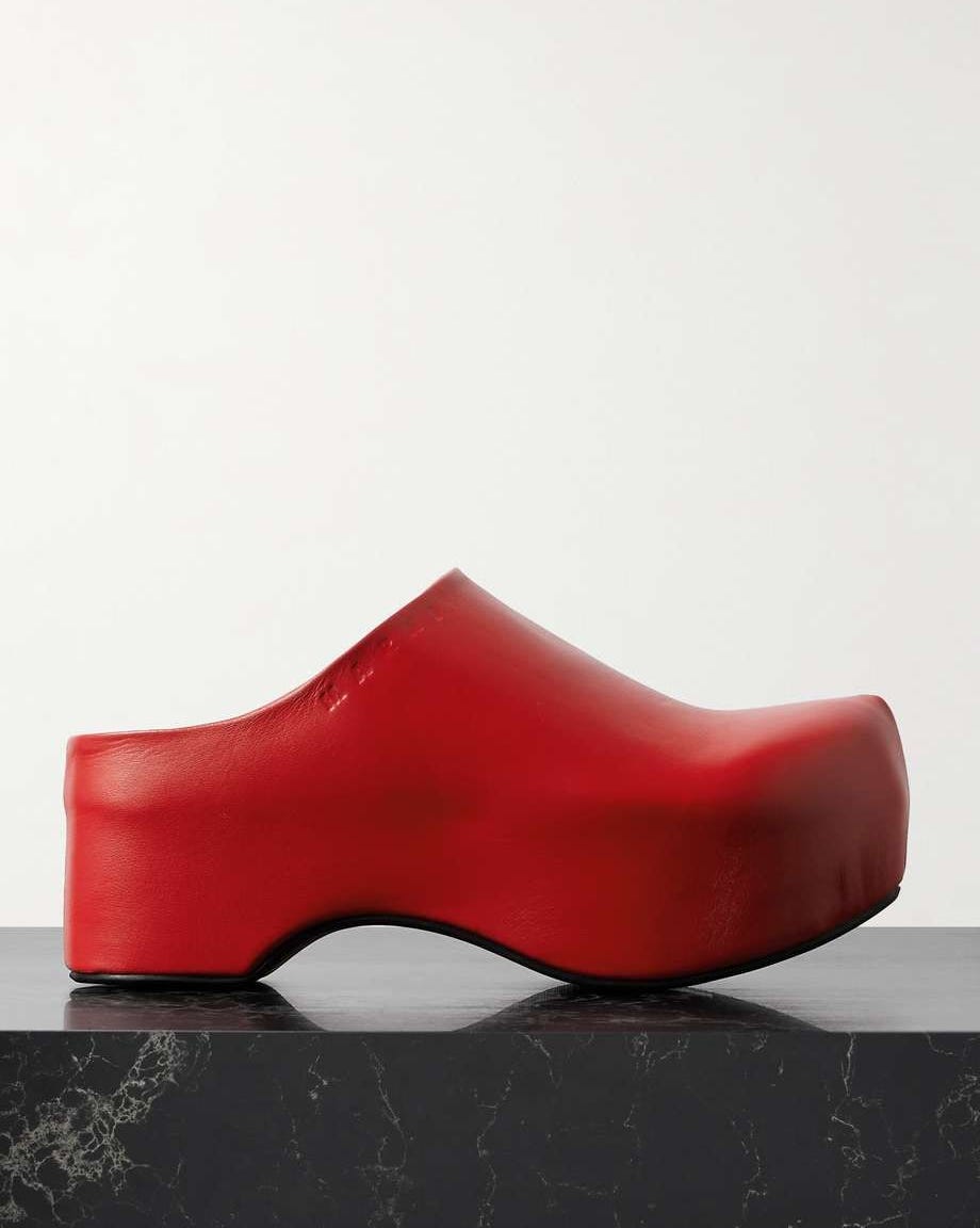 Sabot Leather Platform Clogs